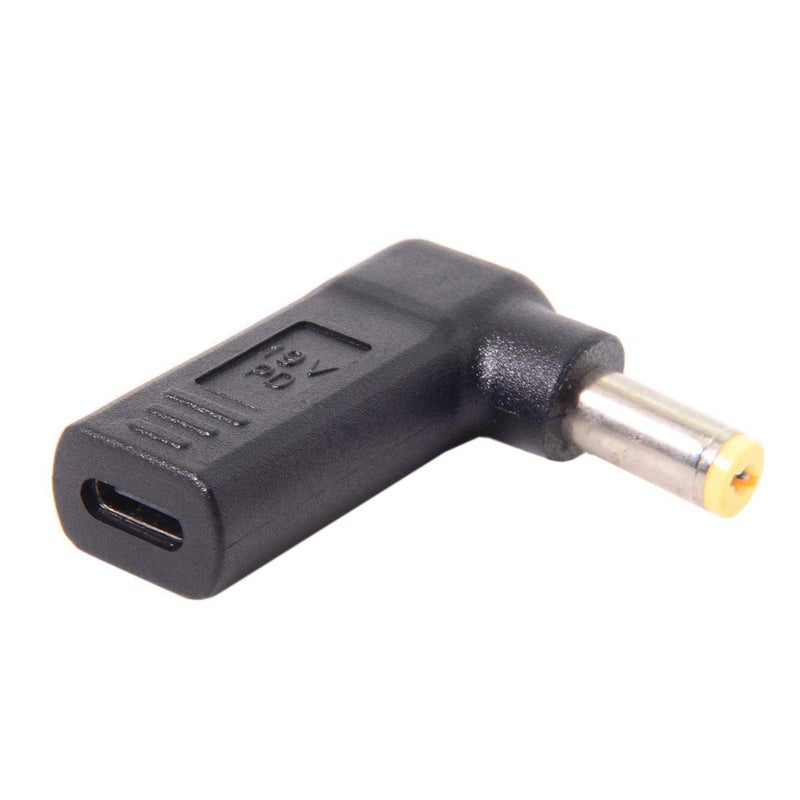 JSER USB 3.1 Type C USB-C Input to DC 5.5MM Output PD Emulator Trigger 90 Degree Angled Adapter (5.5x1.7mm) - Image 1